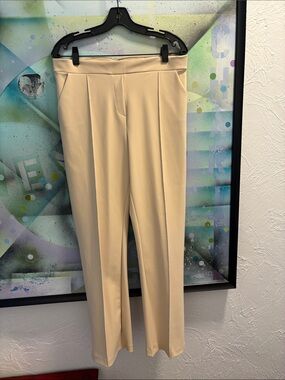 Chiara Boni Cream Straight-Leg Tailored Trousers - Never Worn